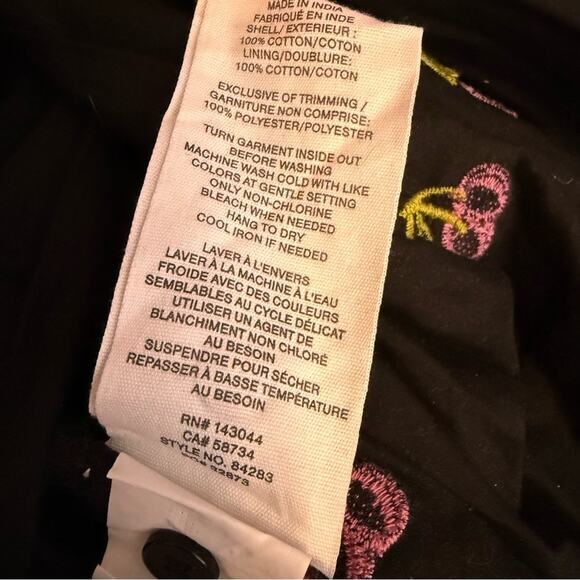 Avec Les Filles Women's Embroidered Ruffled-Hem Shirt Dress Black Sz 12 NWT - Picture 7 of 8